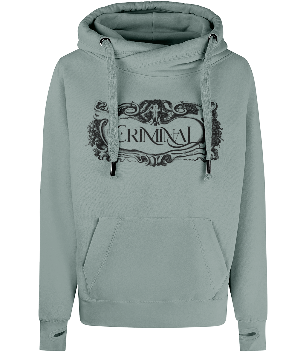 FRAMED CRIMINAL CROSS NECK HOODIE