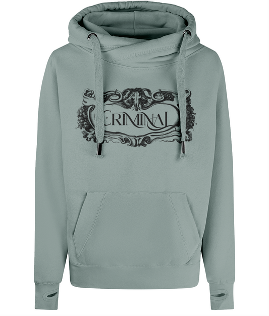 FRAMED CRIMINAL CROSS NECK HOODIE